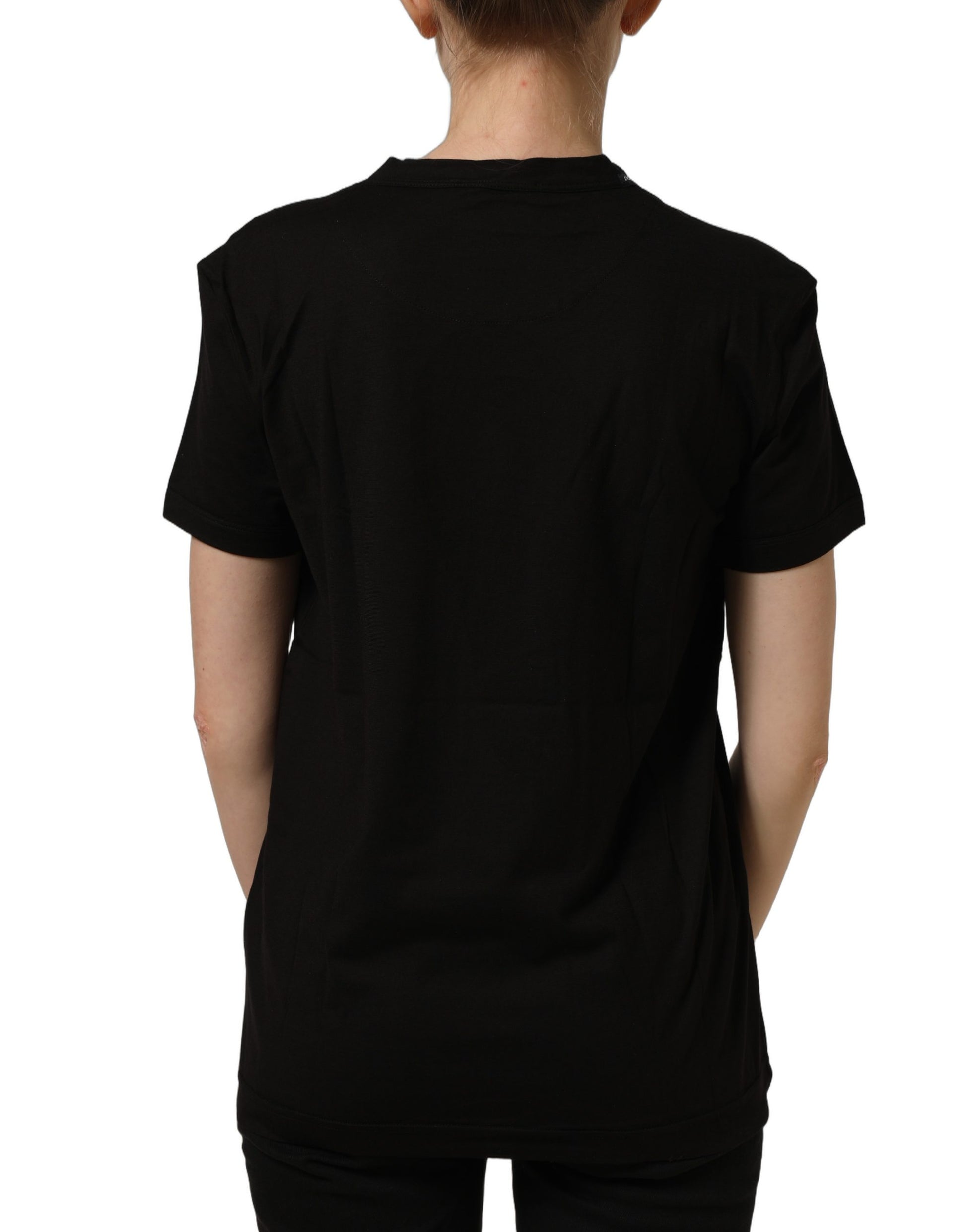 Dolce & Gabbana Black Cotton Crew Neck Short Sleeves T-shirt Dolce & Gabbana