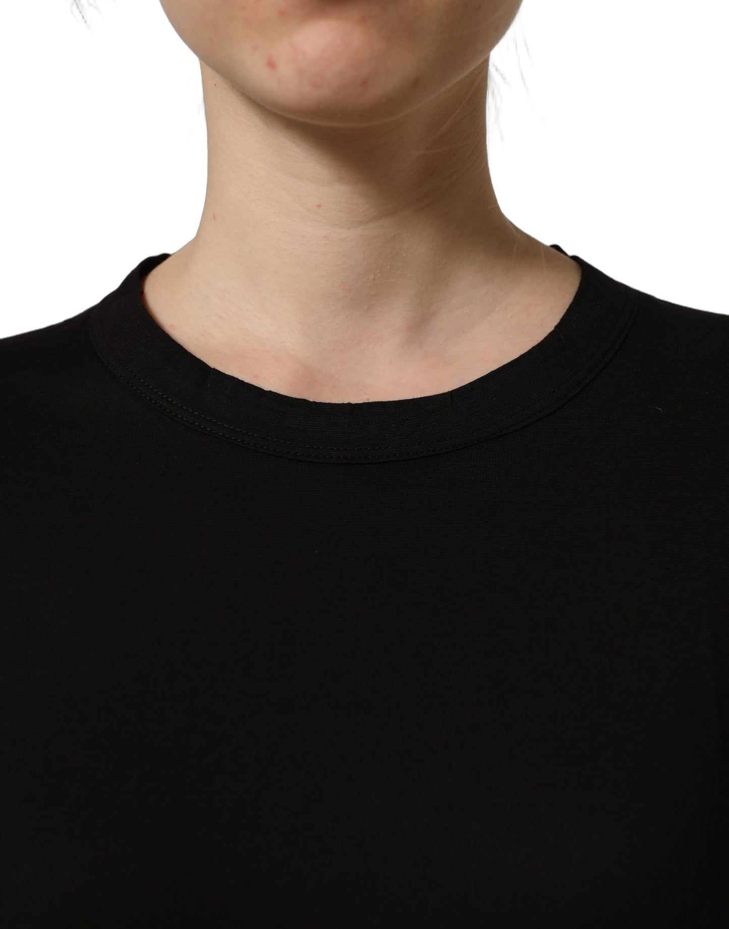 Dolce & Gabbana Black Cotton Crew Neck Short Sleeves T-shirt Dolce & Gabbana