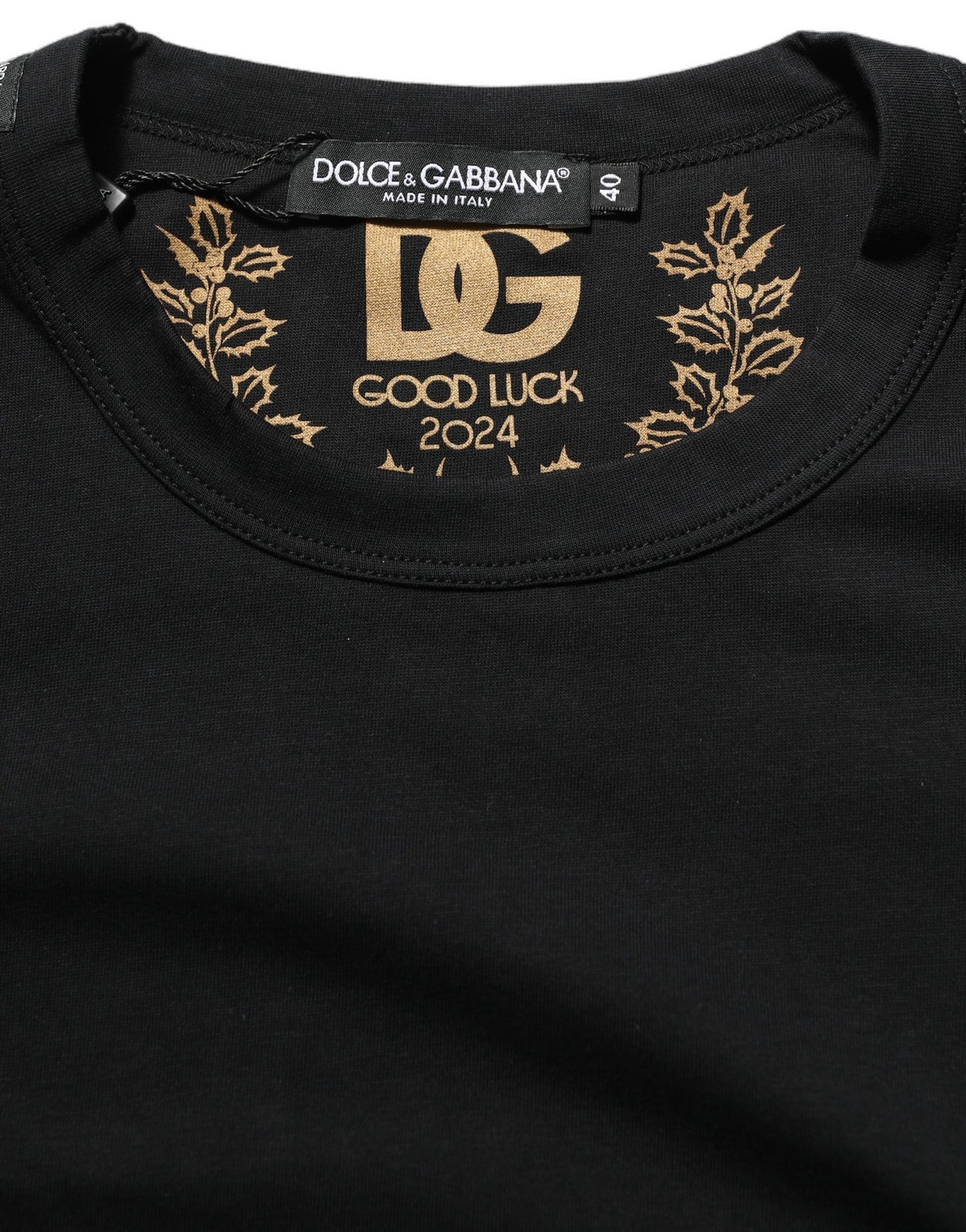 Dolce & Gabbana Black Cotton Crew Neck Short Sleeves T-shirt Dolce & Gabbana