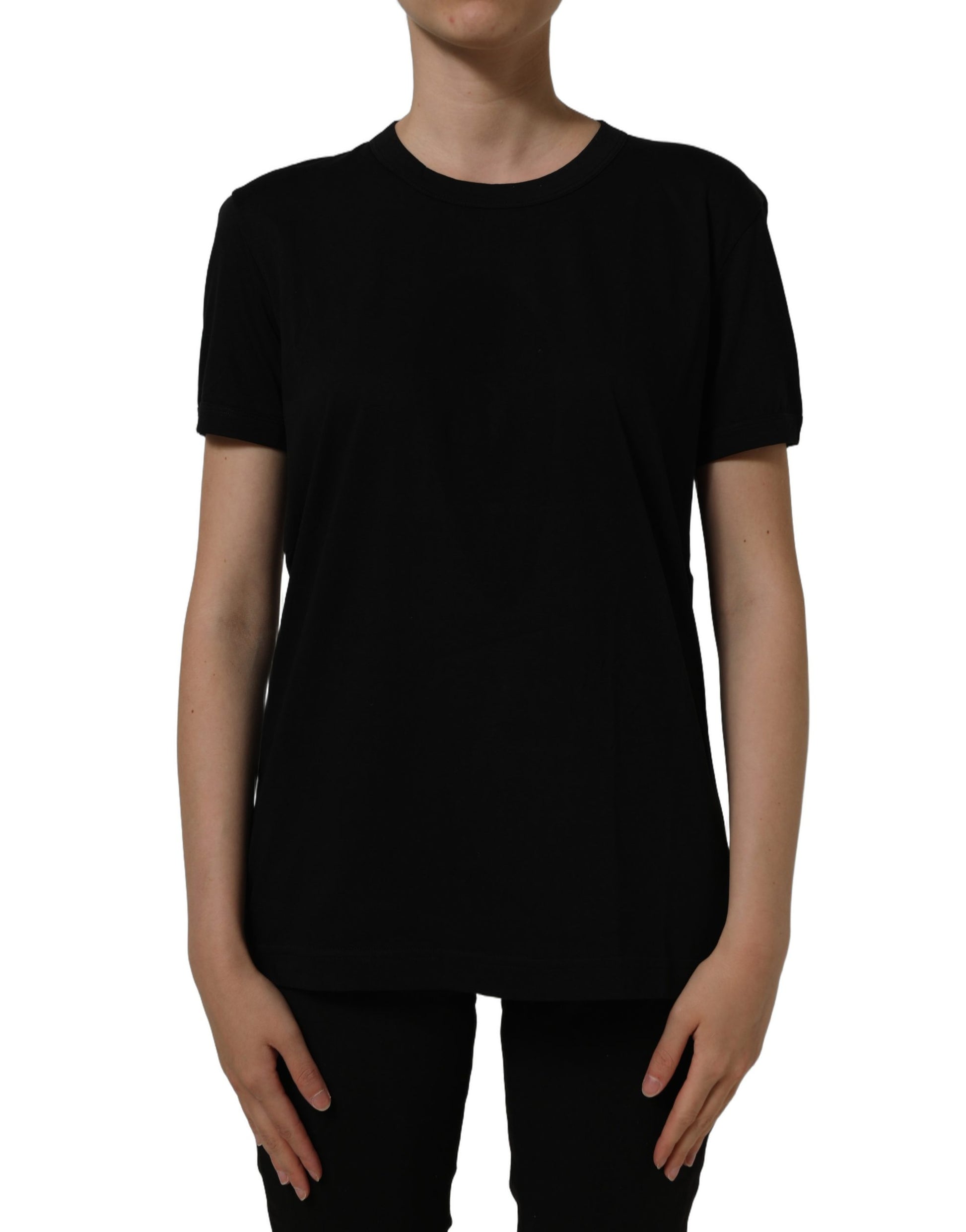 Dolce & Gabbana Black Cotton Crew Neck Short Sleeves T-shirt Dolce & Gabbana