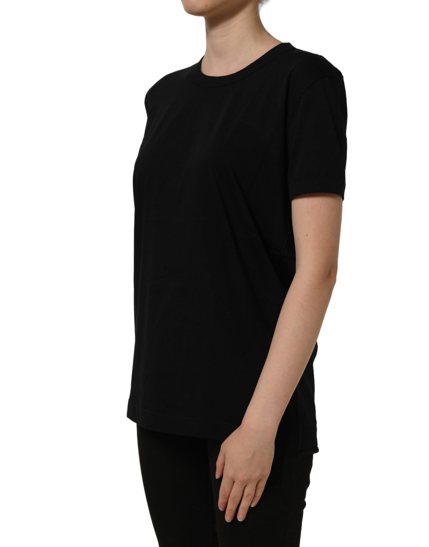Dolce & Gabbana Black Cotton Crew Neck Short Sleeves T-shirt Dolce & Gabbana