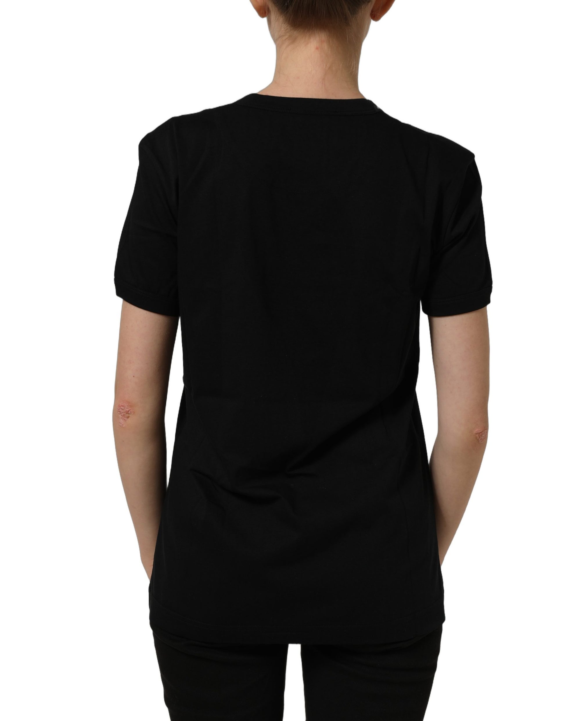 Dolce & Gabbana Black Cotton Crew Neck Short Sleeves T-shirt Dolce & Gabbana