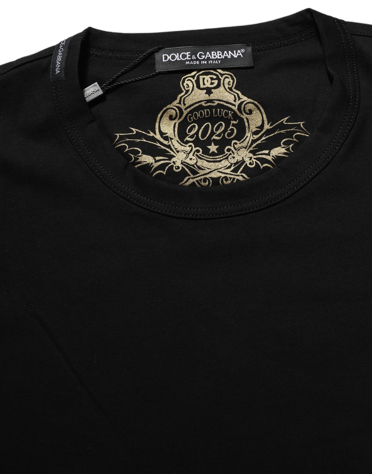 Dolce & Gabbana Black Cotton Crew Neck Short Sleeves T-shirt Dolce & Gabbana