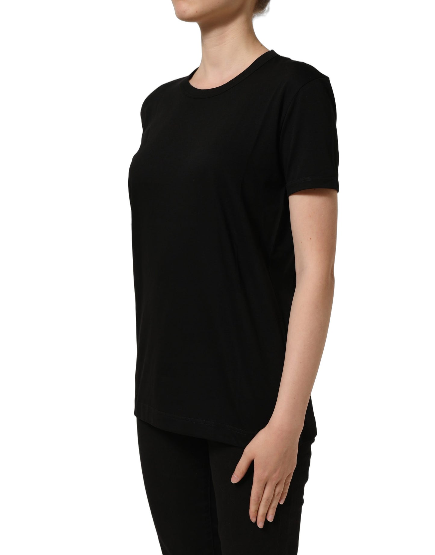 Dolce & Gabbana Black Cotton Crew Neck Short Sleeves T-shirt Dolce & Gabbana