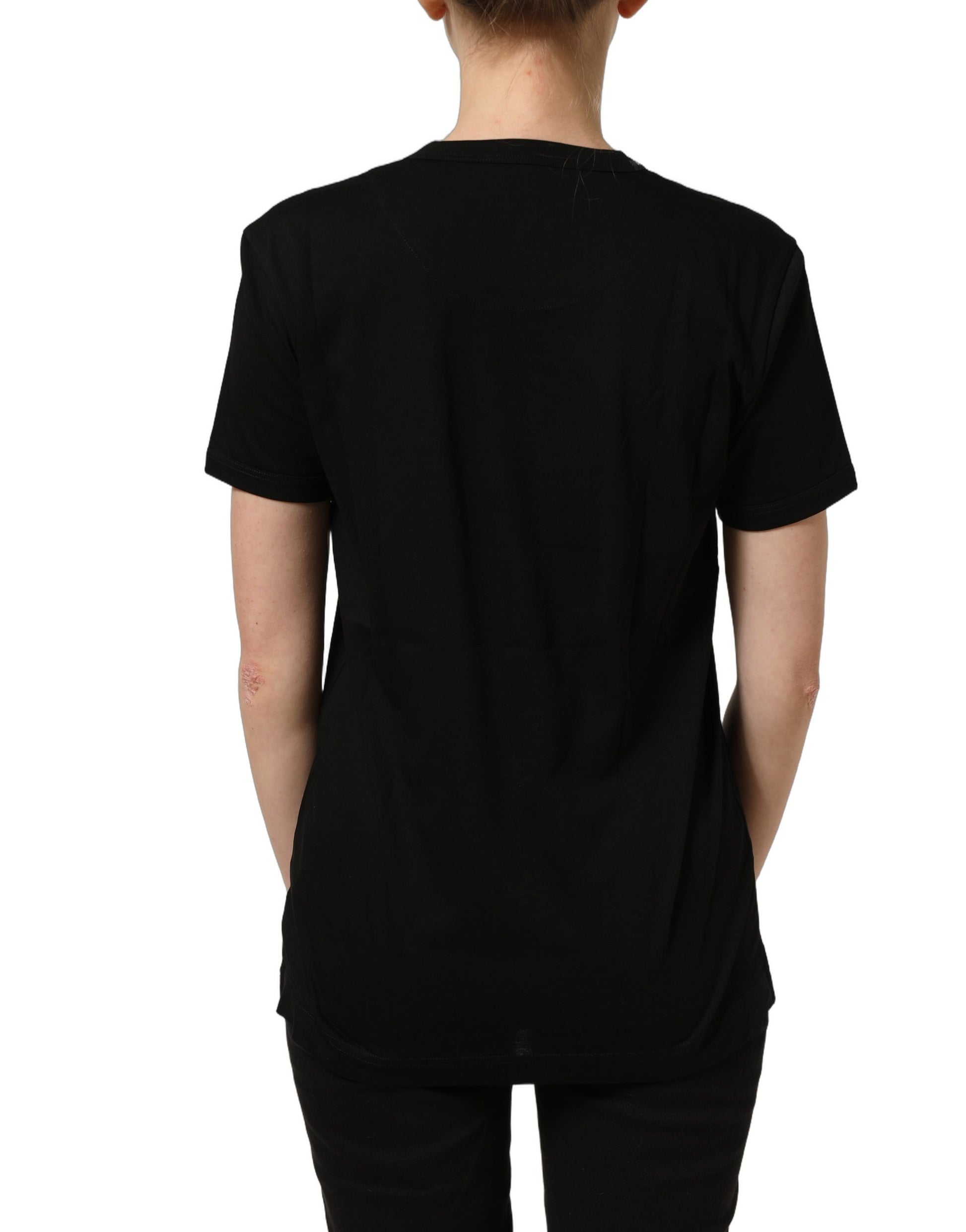 Dolce & Gabbana Black Cotton Crew Neck Short Sleeves T-shirt Dolce & Gabbana