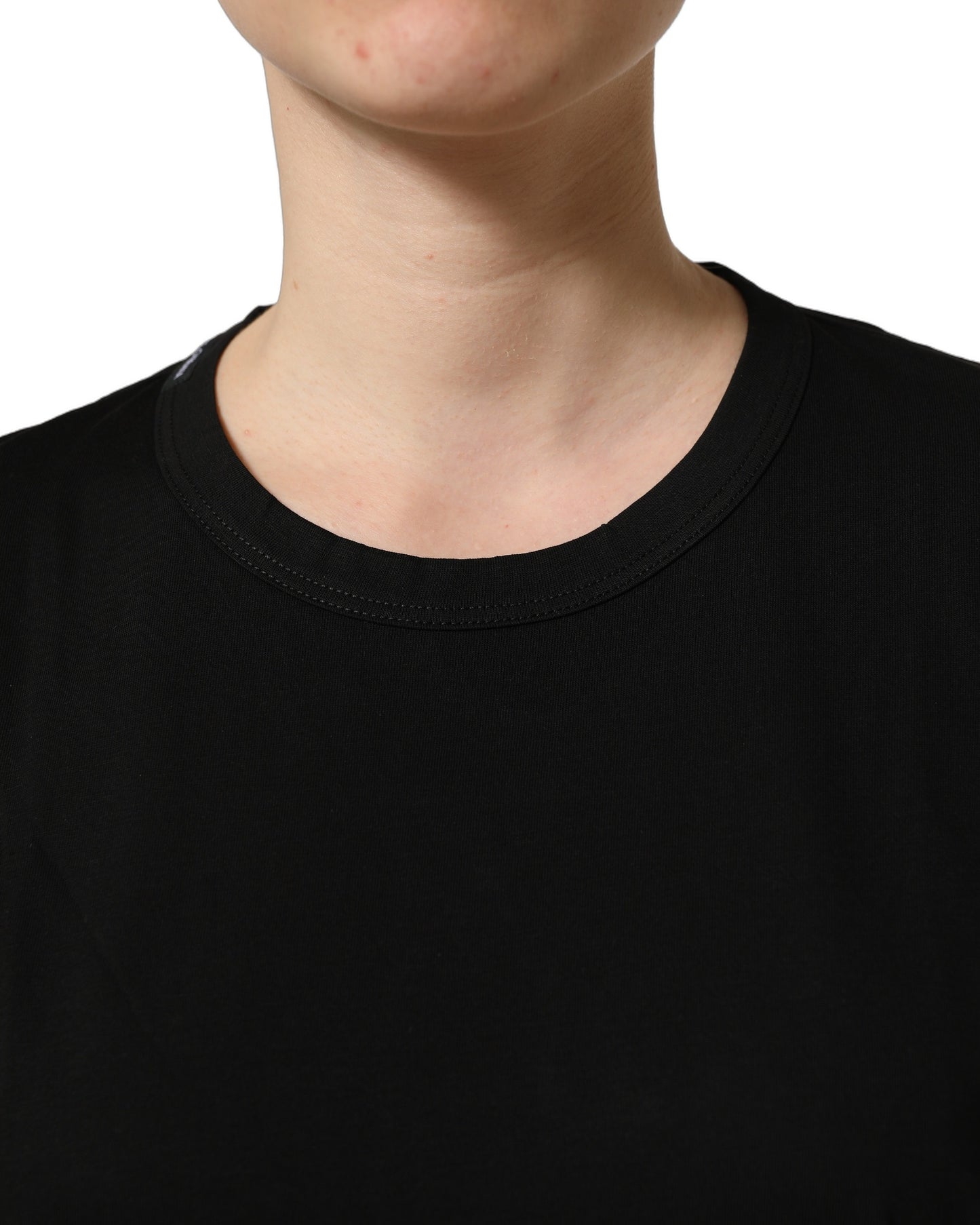 Dolce & Gabbana Black Cotton Crew Neck Short Sleeves T-shirt Dolce & Gabbana