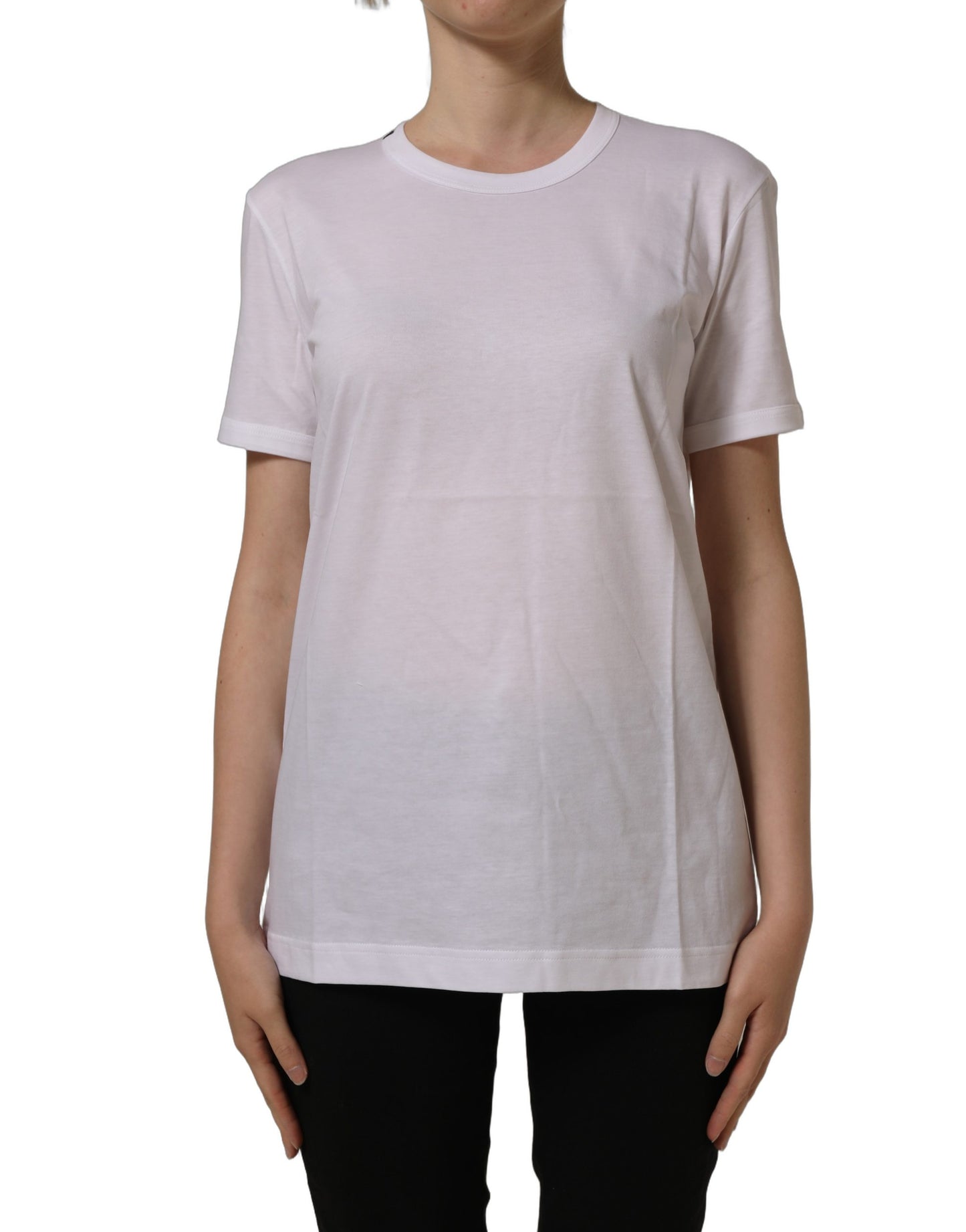 Dolce & Gabbana White Cotton Crew Neck Short Sleeves T-shirt Dolce & Gabbana