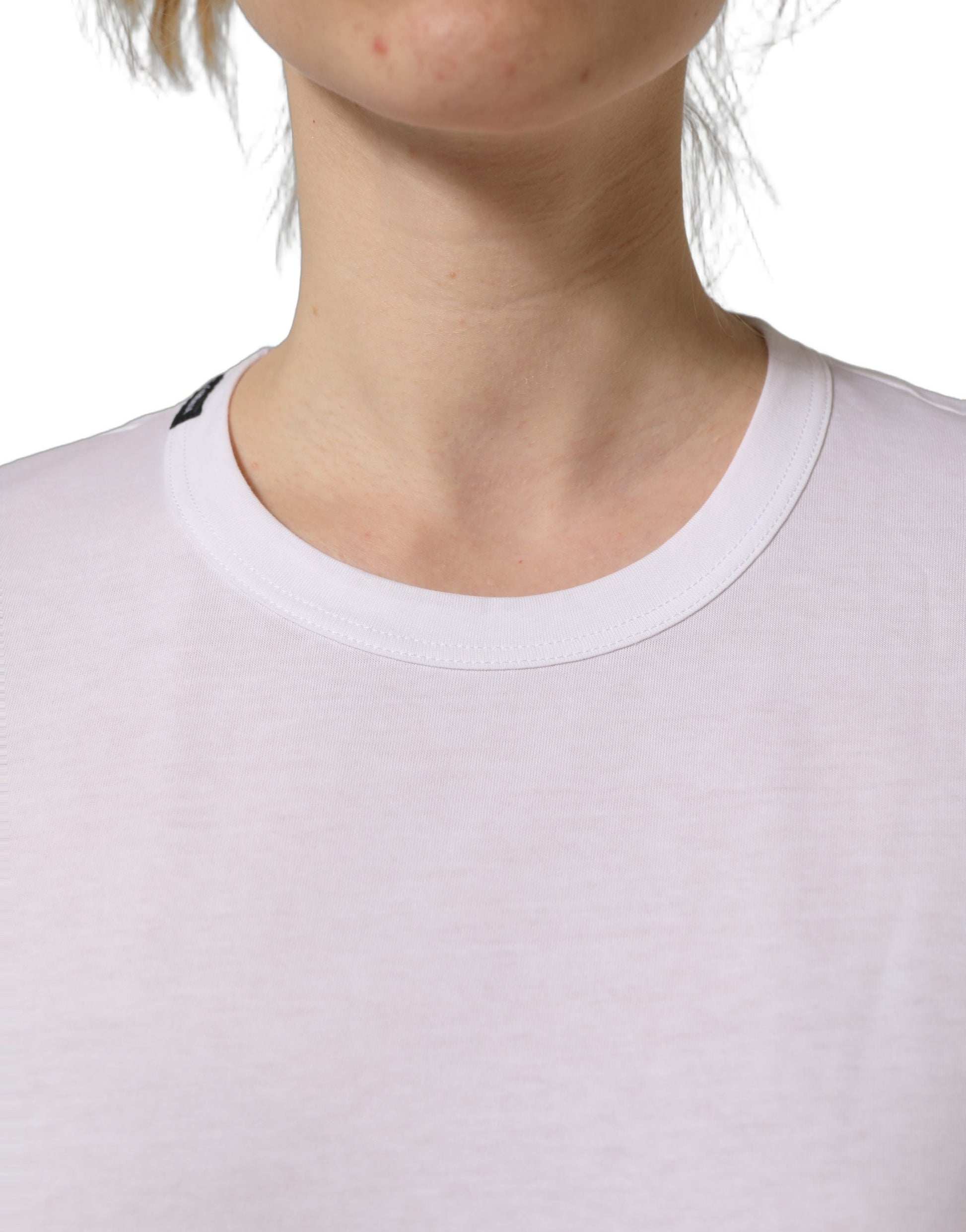 Dolce & Gabbana White Cotton Crew Neck Short Sleeves T-shirt Dolce & Gabbana