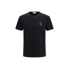 Black Versace cotton T-shirt with stylish design, featuring the iconic brand logo on the front.
