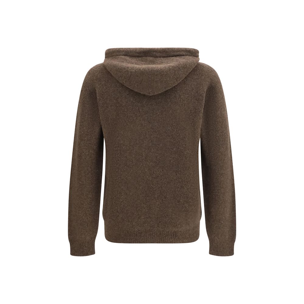 Roberto Collina Brown Wool Oves Aries Hoodie Roberto Collina
