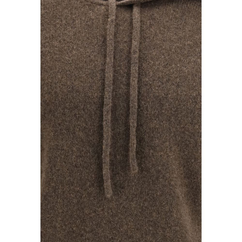 Roberto Collina Brown Wool Oves Aries Hoodie Roberto Collina