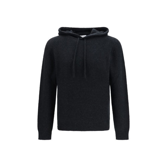 Roberto Collina Black Wool Oves Aries Hoodie Roberto Collina