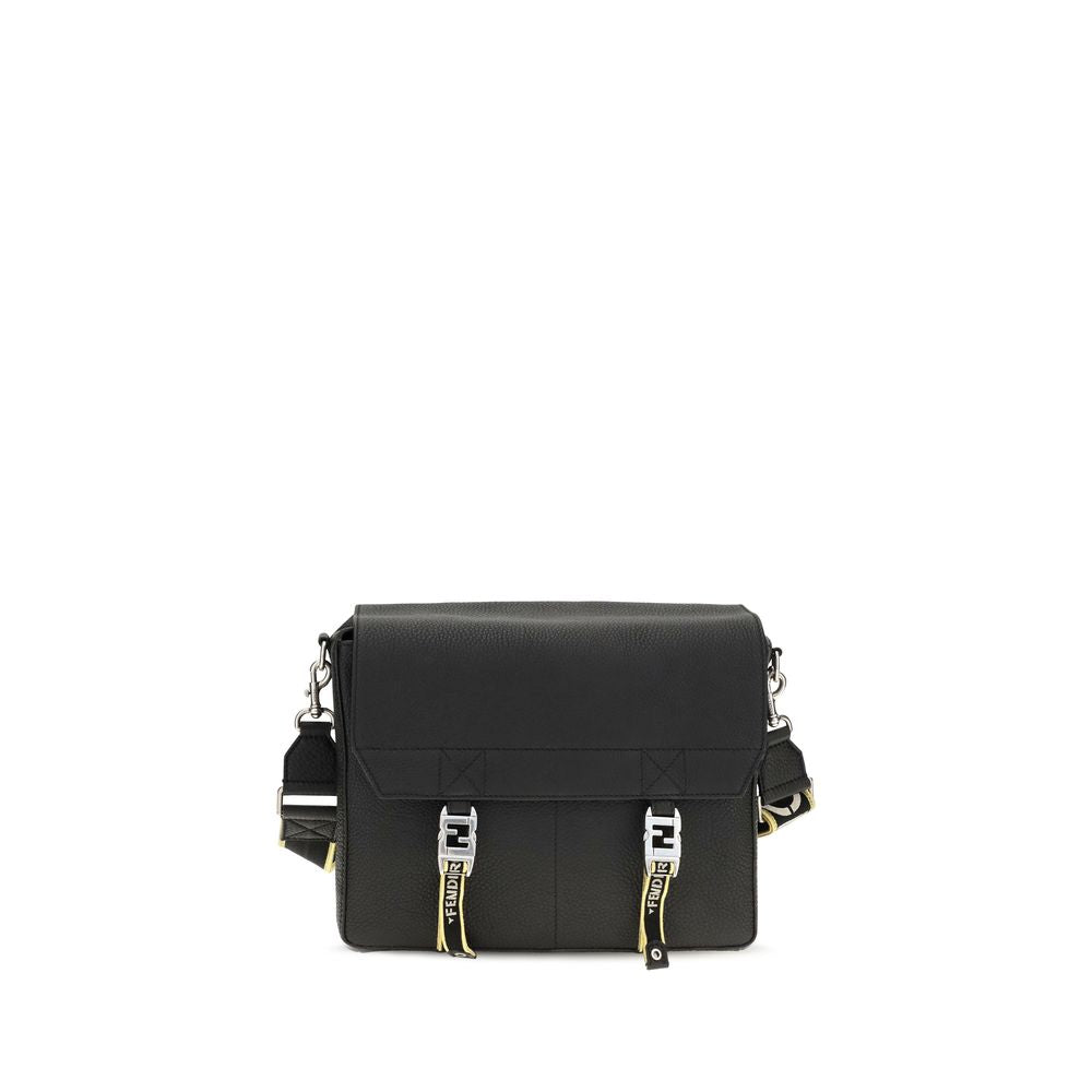 Fendi Black Calf Leather Bos Taurus Shoulder Bag Fendi
