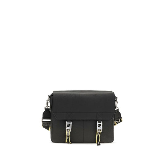 Fendi Black Calf Leather Bos Taurus Shoulder Bag Fendi