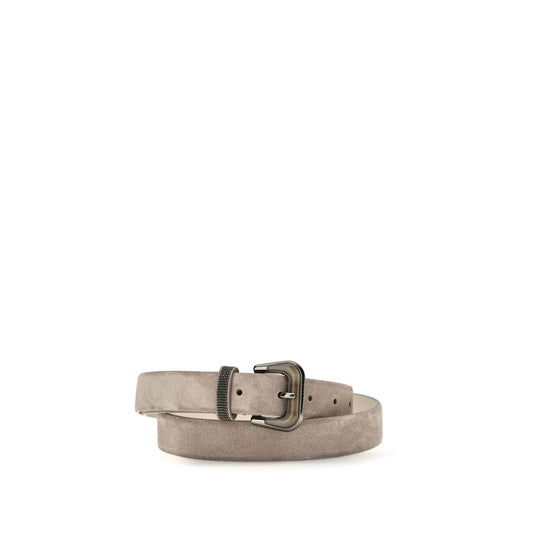 Brunello Cucinelli Beige Calf Leather Bos Taurus Regular Belt Brunello Cucinelli