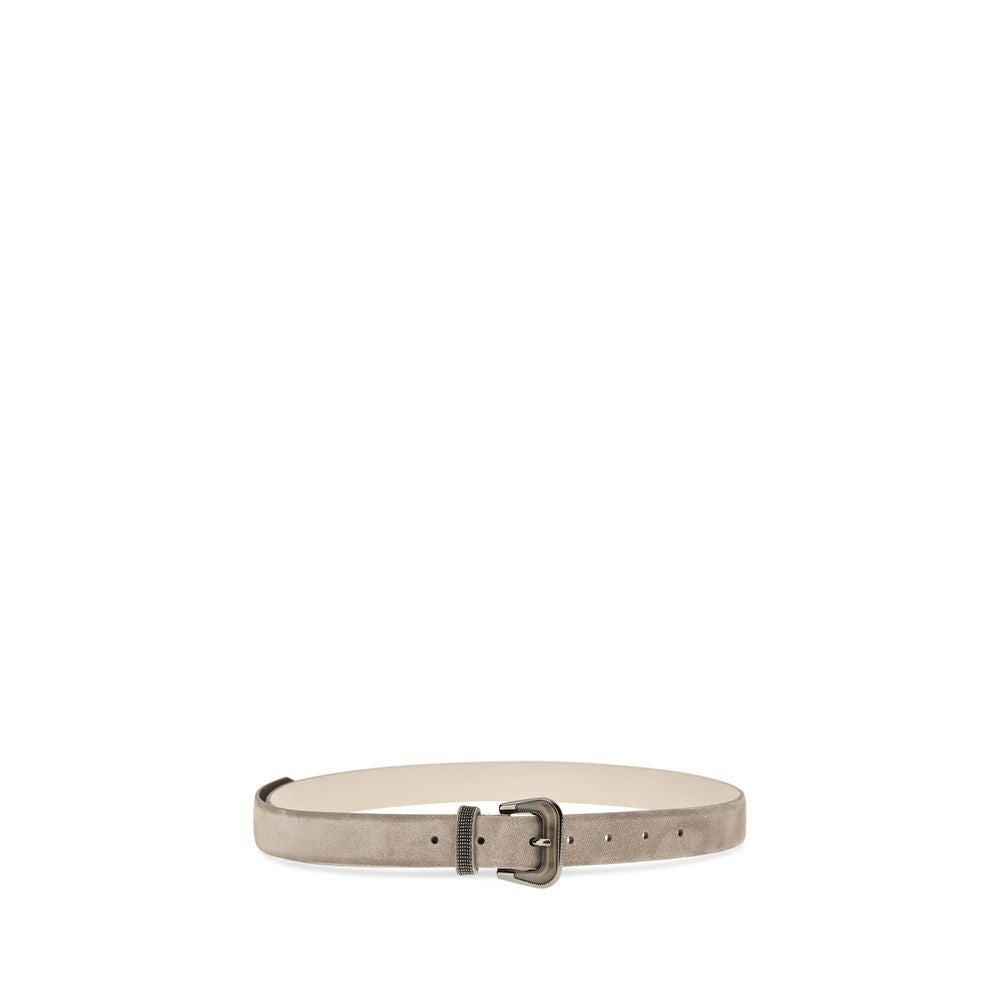 Brunello Cucinelli Beige Calf Leather Bos Taurus Regular Belt Brunello Cucinelli