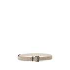 Brunello Cucinelli Beige Calf Leather Bos Taurus Regular Belt Brunello Cucinelli