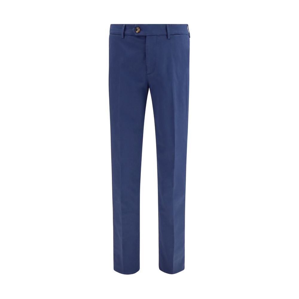 Brunello Cucinelli Blue Cotton Pants Brunello Cucinelli