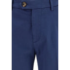 Brunello Cucinelli Blue Cotton Pants Brunello Cucinelli