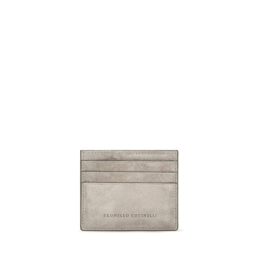 Brunello Cucinelli Gray Calf Leather Bos Taurus Wallet Brunello Cucinelli
