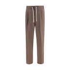 Brunello Cucinelli Brown Linen Casual Pants Brunello Cucinelli