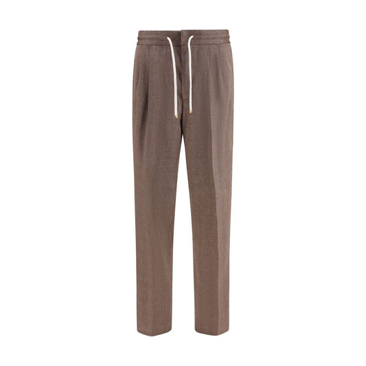 Brunello Cucinelli Brown Linen Casual Pants Brunello Cucinelli