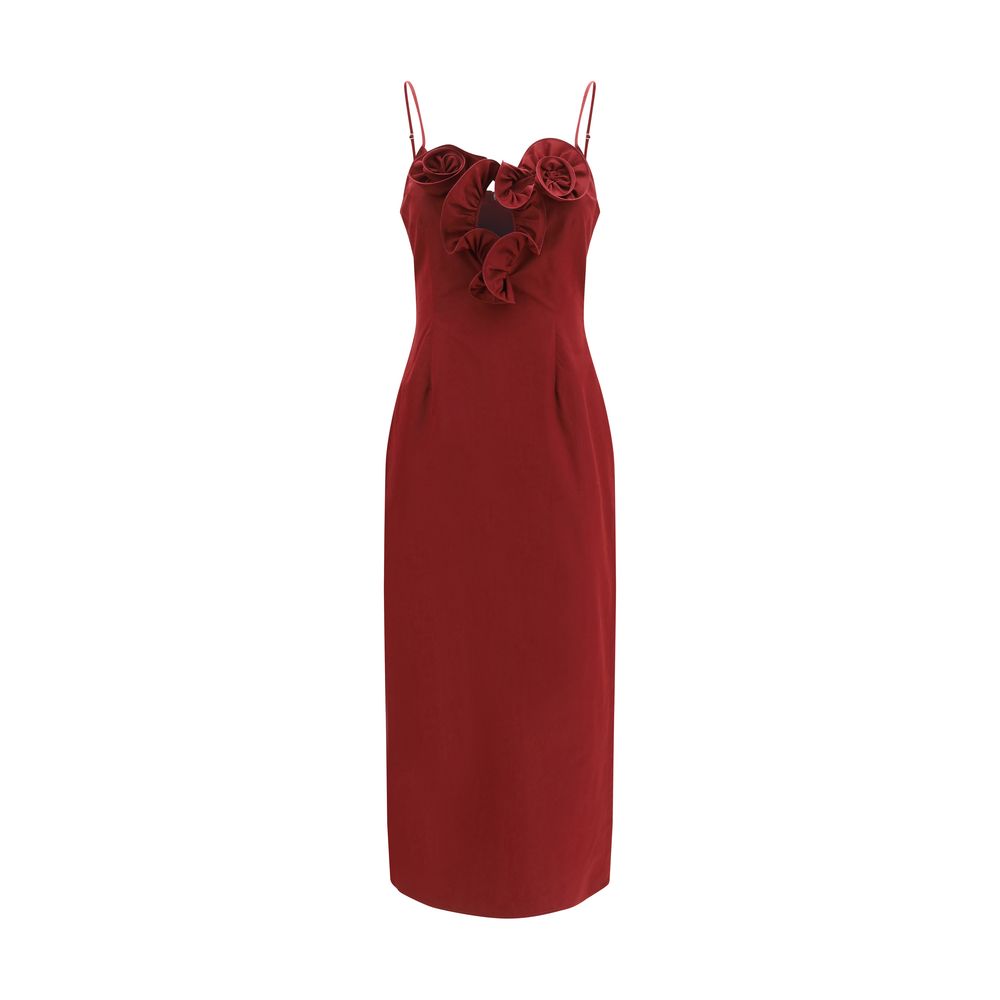 Magda Butrym Bordeaux Cotton Cocktail Dress Magda Butrym