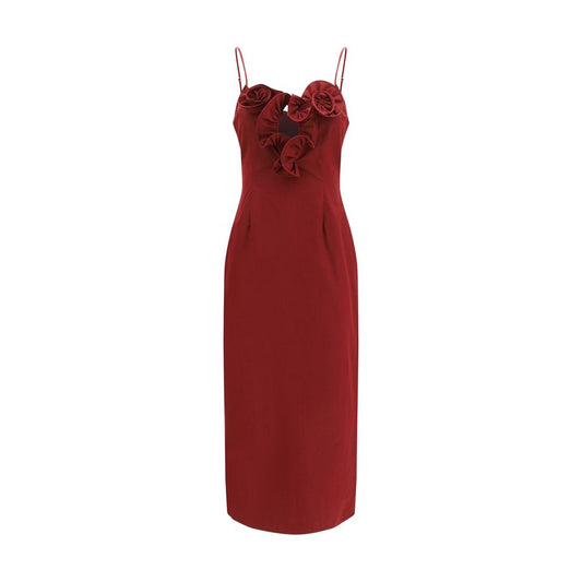 Magda Butrym Bordeaux Cotton Cocktail Dress Magda Butrym