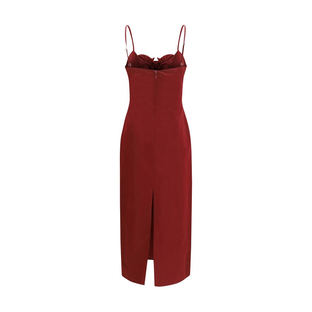Magda Butrym Bordeaux Cotton Cocktail Dress Magda Butrym