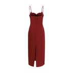 Magda Butrym Bordeaux Cotton Cocktail Dress Magda Butrym