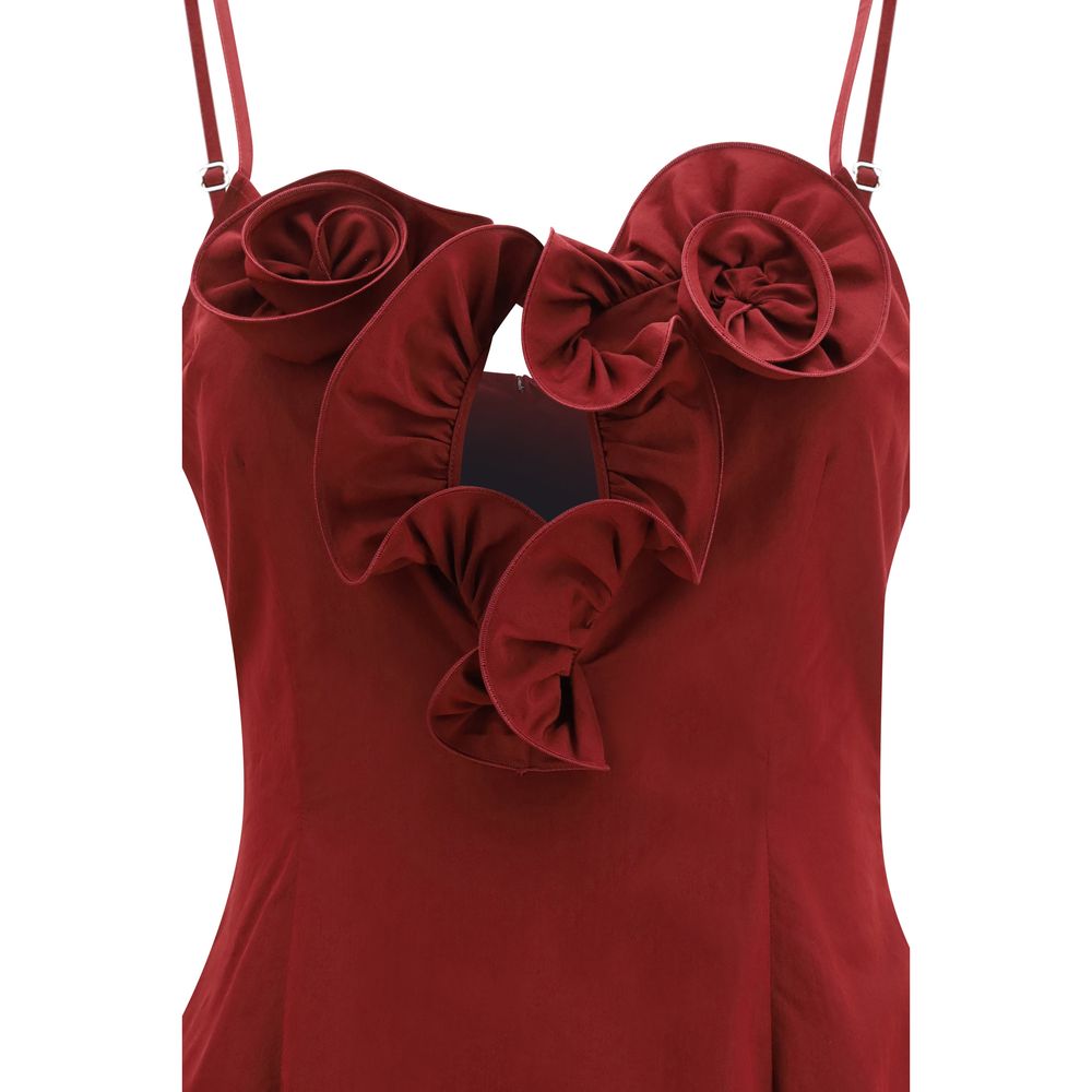 Magda Butrym Bordeaux Cotton Cocktail Dress Magda Butrym