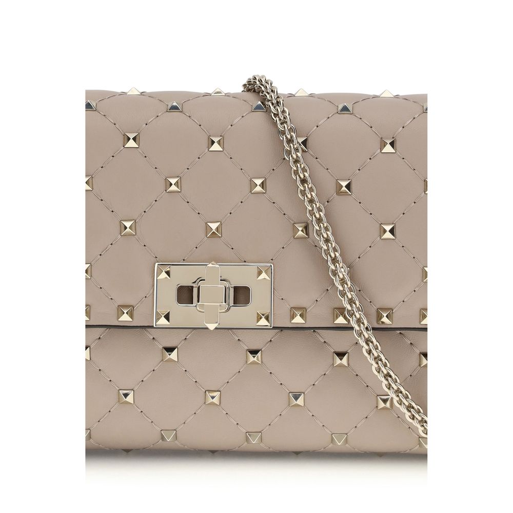 Valentino Garavani Beige Calf Leather Bos Taurus Shoulder Bag Valentino Garavani