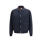 Brunello Cucinelli Blue Silk Biker Jacket - Eljoys Fashion 