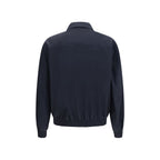 Brunello Cucinelli Blue Silk Biker Jacket - Eljoys Fashion 