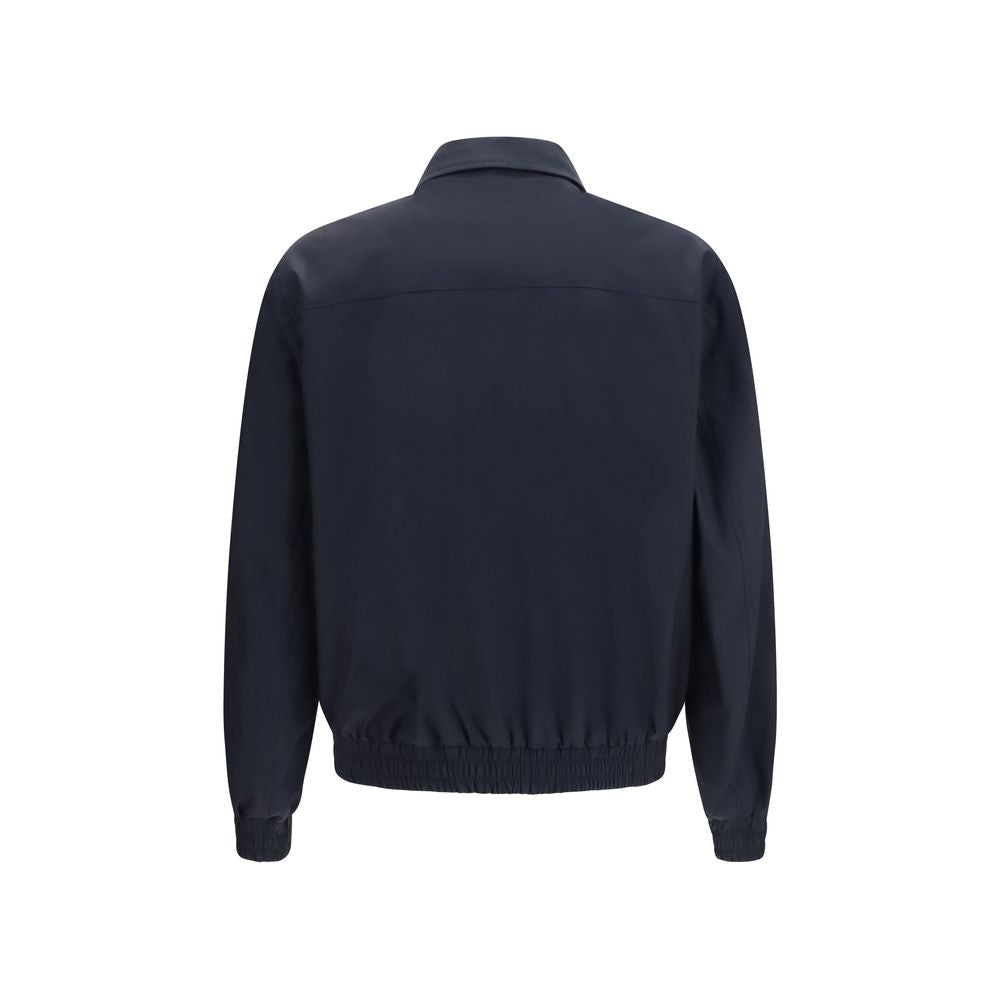 Brunello Cucinelli Blue Silk Biker Jacket - Eljoys Fashion 