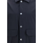 Brunello Cucinelli Blue Silk Biker Jacket - Eljoys Fashion 