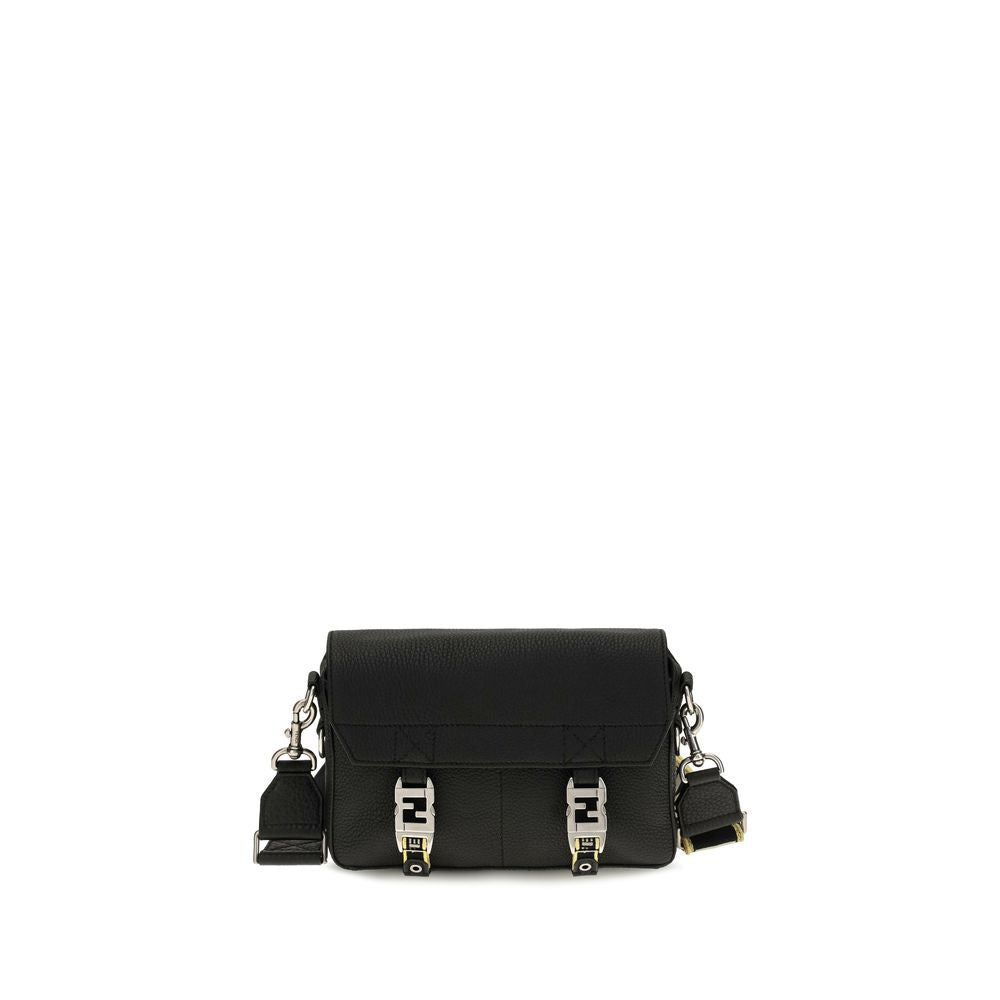 Fendi Black Calf Leather Bos Taurus Shoulder Bag Fendi