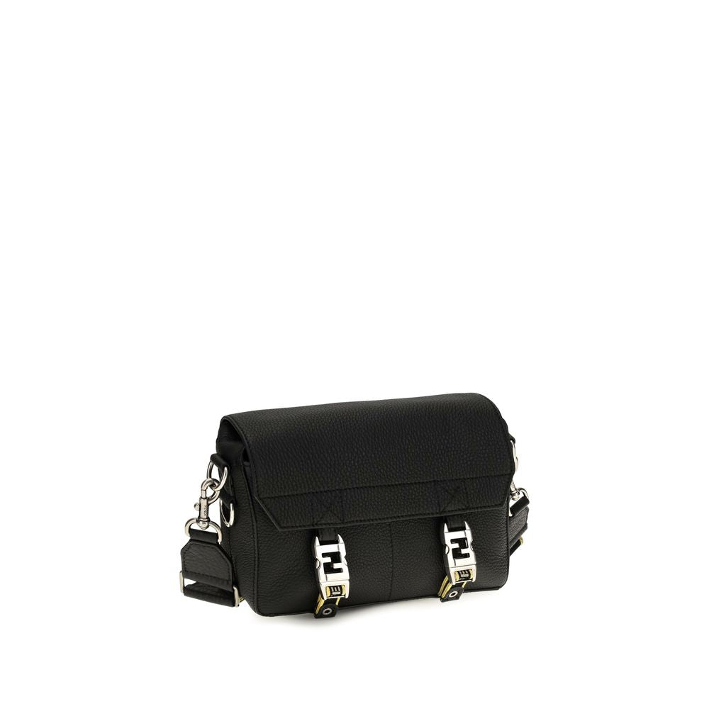 Fendi Black Calf Leather Bos Taurus Shoulder Bag Fendi