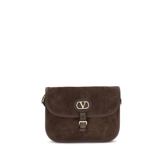Valentino Garavani Brown Calf Leather Bos Taurus Shoulder Bag Valentino Garavani