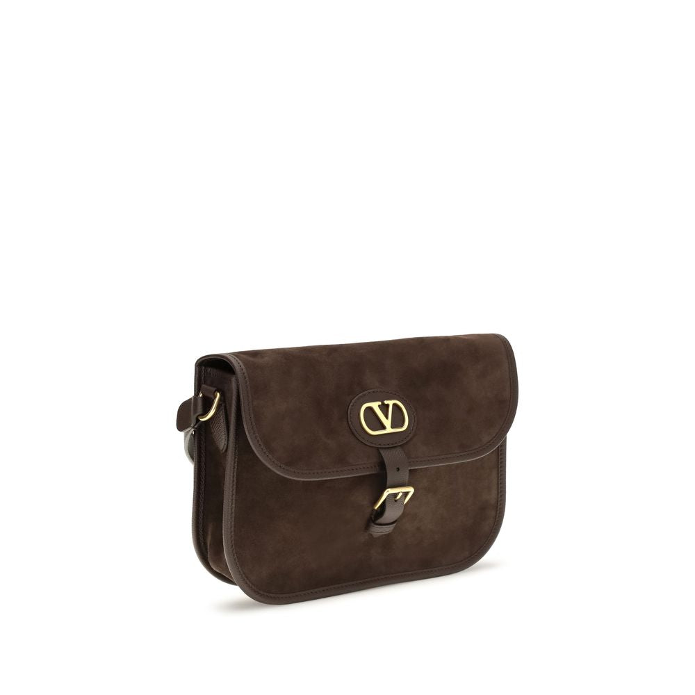 Valentino Garavani Brown Calf Leather Bos Taurus Shoulder Bag Valentino Garavani
