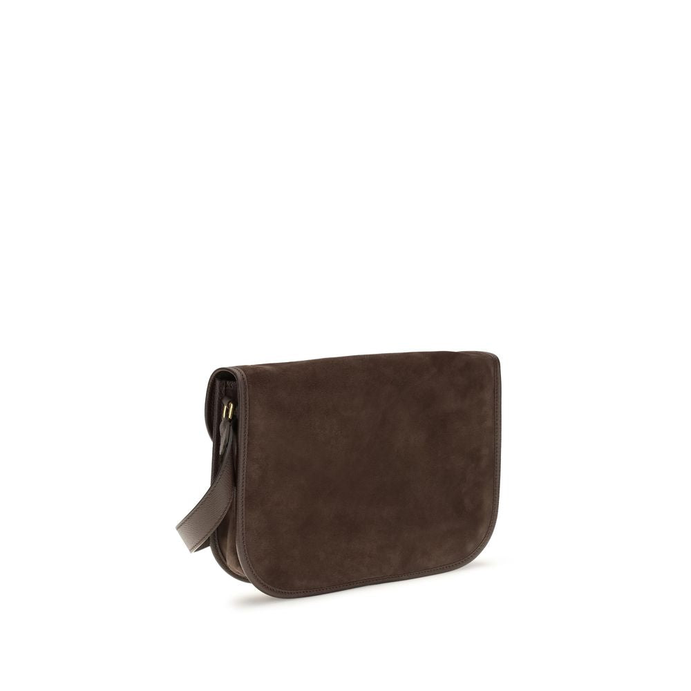 Valentino Garavani Brown Calf Leather Bos Taurus Shoulder Bag Valentino Garavani