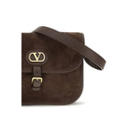 Valentino Garavani Brown Calf Leather Bos Taurus Shoulder Bag Valentino Garavani