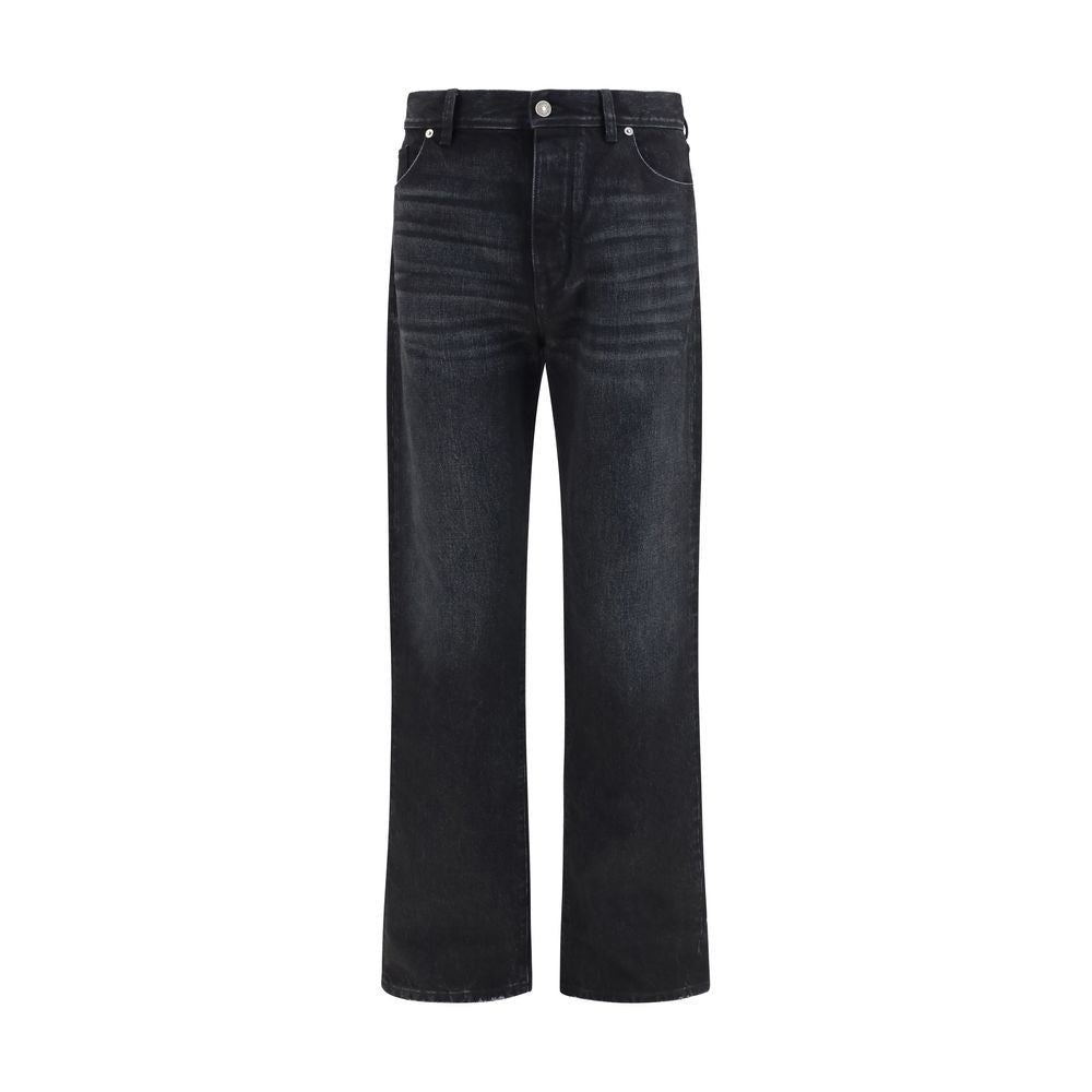 Fendi Black Cotton Straight-Leg Jeans Fendi