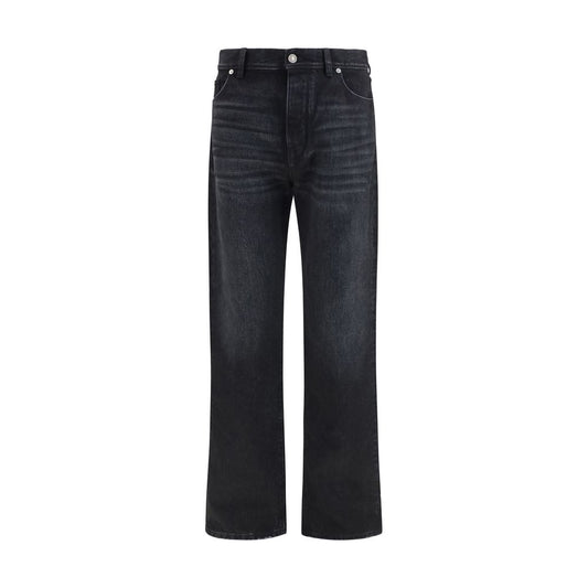Fendi Black Cotton Straight-Leg Jeans Fendi
