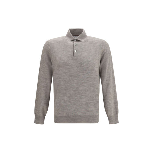 Brunello Cucinelli Gray Cashmere Sweatshirt Brunello Cucinelli