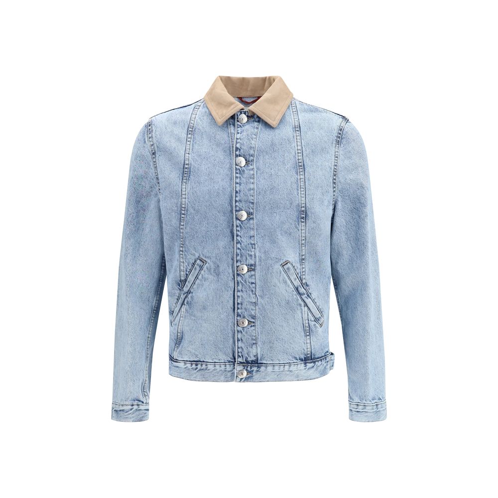 Brunello Cucinelli Blue Cotton Denim Jacket Brunello Cucinelli