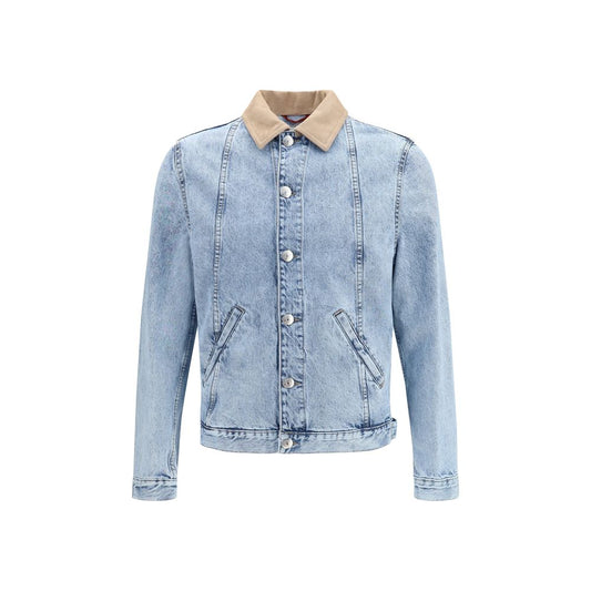 Brunello Cucinelli Blue Cotton Denim Jacket Brunello Cucinelli