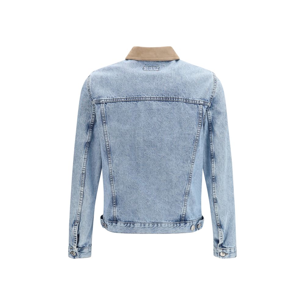 Brunello Cucinelli Blue Cotton Denim Jacket Brunello Cucinelli