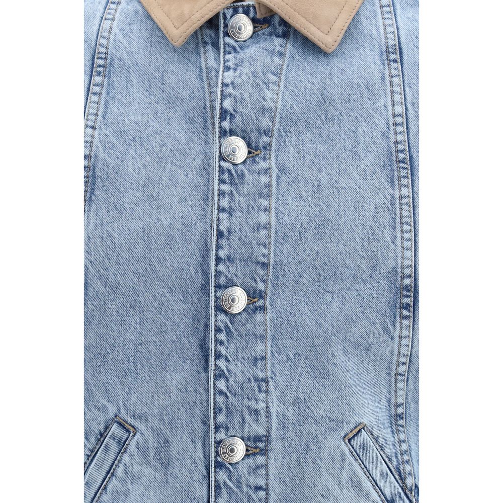 Brunello Cucinelli Blue Cotton Denim Jacket Brunello Cucinelli