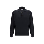 Brunello Cucinelli Black Cotton Polo Shirt Brunello Cucinelli